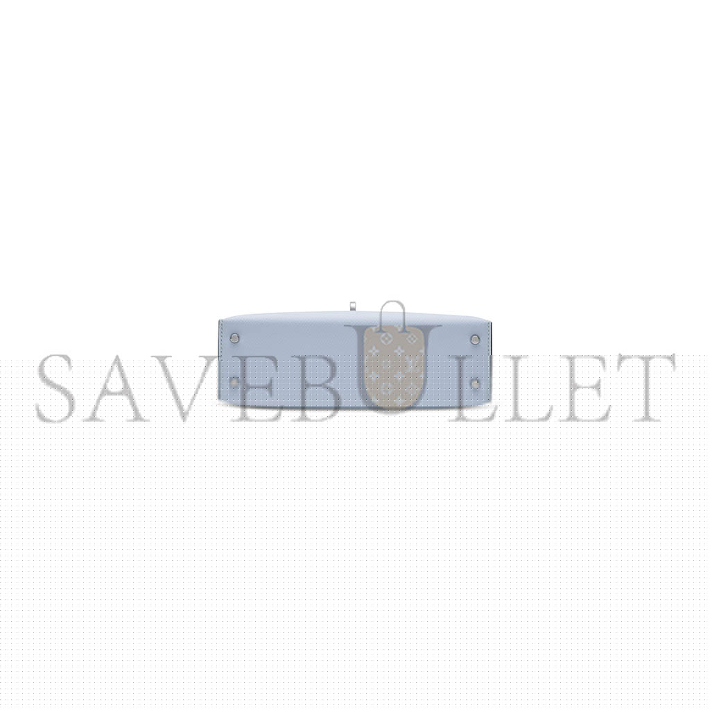 HERMÈS MASTER HAZE BLUE AND IMPERIAL GREEN AND SESAME EPSOM LEATHER TRICOLOR MINI KELLY 20 II WITH PALLADIUM HARDWARE (19*12*5.5cm)